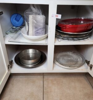 x98- contents of 2 cabinets, 2 drawers