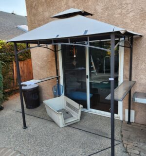 x148- Patio Gazebo. Good Shape. Cover has moderate wear and tear