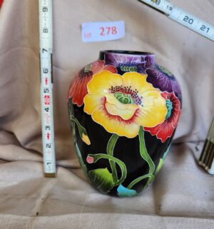 x278- Jeanette McCall for Blue Sky Pottery enameled vase