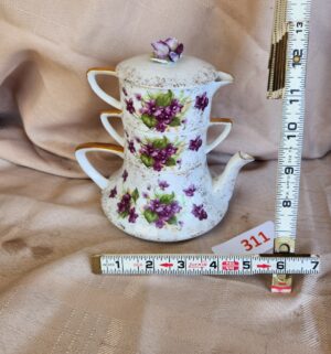 x311- Lefton China stacking teapot set sm chip