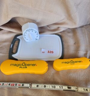 x326- magic openers, timer, cutting board