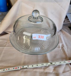 x338- glass pedestal cake dish