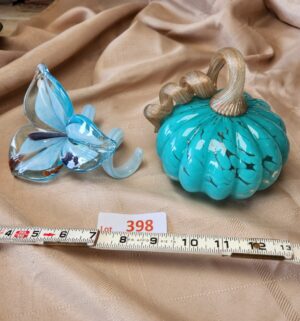x398- glass flower, glass pumpkin