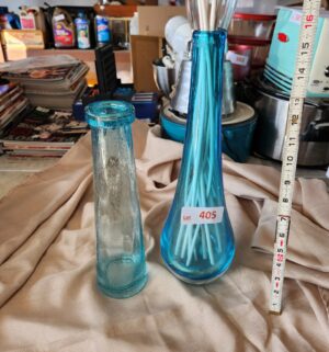 x405- blue glass vases
