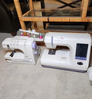 x451- 2 Janome Sewing Machines. No cords or pedals found