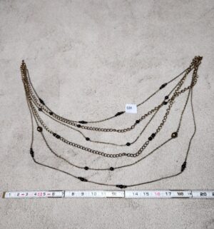 x589- vintage 6 chain long necklace