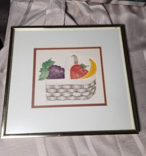 x611- Basket of Fruit Framed & Signed