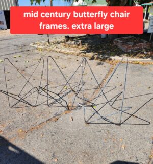 y3- Mid Century Butterfly Chair Frames. Extra Large Set of 3