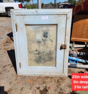 y37- antique medicine cabinet w/ mirror - Image 1