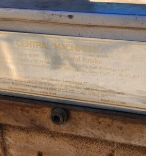 y68- Central Machinery Sheet Metal Brake - Image 2