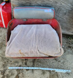 y75- antique massey ferguson red metal tractor seat - Image 1