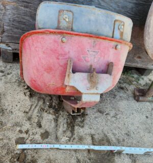 y75- antique massey ferguson red metal tractor seat - Image 2