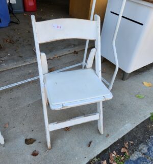 y113- antique wooden fold up chair - Image 1