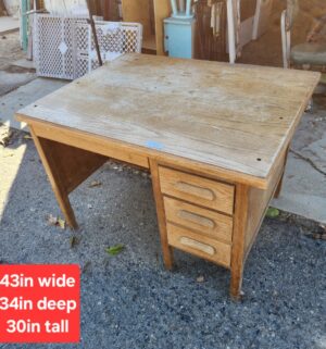 y117- antique tiger oak desk - Image 1
