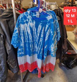 y227- Glidan Tye-Dye Shirts qty 13 size M, L - Image 1