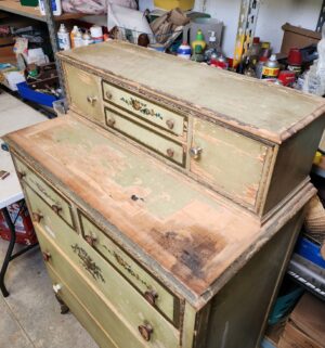 y271- antique 1920s tallboy dresser - Image 2