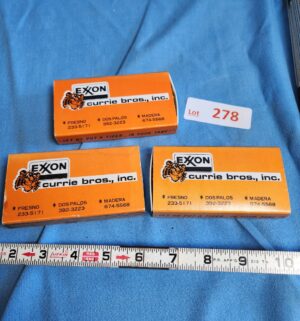y278- Vintage Exxon Currie Bros Inc Match Boxes - Image 1