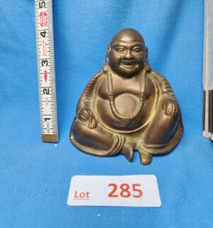 y285- Hotei, Laughing Buddha. Vintage Bronze Figurine - Image 1