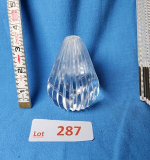 y287- Waterford Crystal ribbed pear paperweight - Image 1