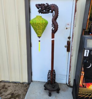 y298- 1920s Chinese Rosewood Carved Floor Lamp - Image 1