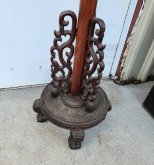 y298- 1920s Chinese Rosewood Carved Floor Lamp - Image 3