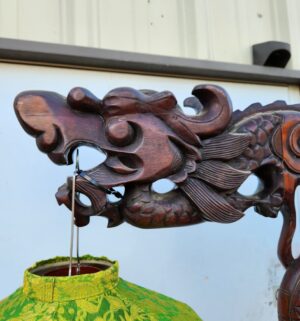y298- 1920s Chinese Rosewood Carved Floor Lamp - Image 5
