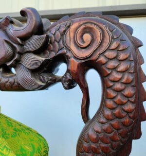 y298- 1920s Chinese Rosewood Carved Floor Lamp - Image 6