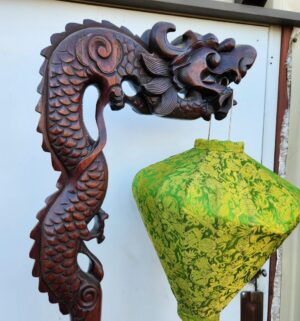 y298- 1920s Chinese Rosewood Carved Floor Lamp - Image 8