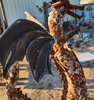 y300- Stunning Metal Sculpture of a Dragon. Locally Made in Fresno. FREE Crane DELIVERY to Fresno/Clovis Area - Image 7