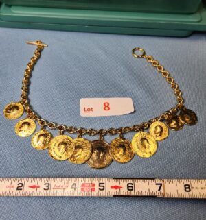 z8- gold-tone coin medallion necklace