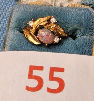z55- Avon Fire Flower ring with a fire opal stone