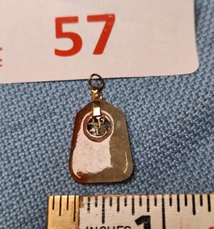 z57- crystal pendant with a 14k gold bail
