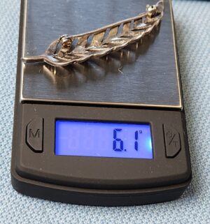 z74- vintage sterling silver marcasite feather brooch - Image 3