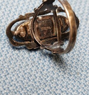 z81- Art Nouveau blister pearl Sterling Silver Ring - Image 3