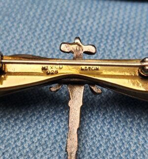 z86- Dragonfly Brooch Sterling Silver Mexico - Image 3