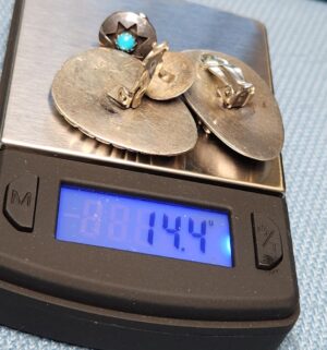 z91- Navajo sterling silver and turquoise earrings - Image 4