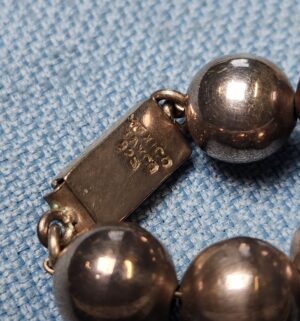 z97- Vintage Sterling Silver large bead necklace - Image 4