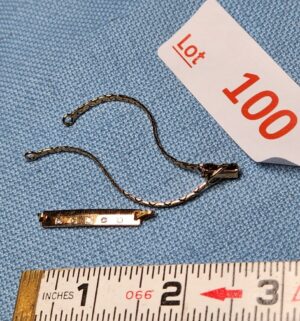 z100- 10k gold ruler with diamond accents. Chain is gold plated