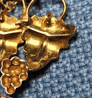 z103- 10k & 12k Rose GoldBlack Hills Gold grape leaves pendant & 10k Chain - Image 3