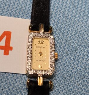 z104- Vintage Croton 14k Gold Watch w/ Diamond Accents