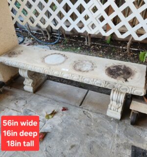 a18- 3 Piece Cement Bench. Good Shape