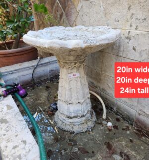 a42- Vintage Cement Bird Bath. 1 Piece