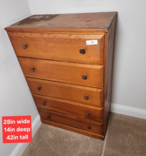 a69- Vintage Wooden Dresser Chest