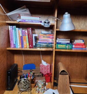 a75- Contents of the computer desk. Modem not included