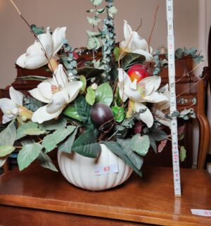 a83- Ceramic Planter w/ fake plants