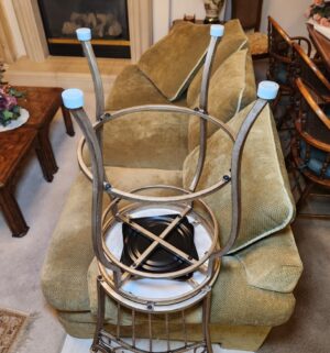 a103- Set of 4 Swivel Bar Stools. Still have the plastic! - Image 5
