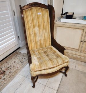 a110- Key City wingback armchair w/ cane sides