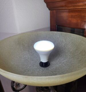 a119- Glass Shade Torchiere Lamp - Image 4