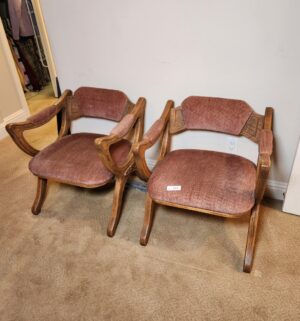 a163- Mid 20th Century Vintage Drexel Esperanto Spanish Style Curule Game Chairs