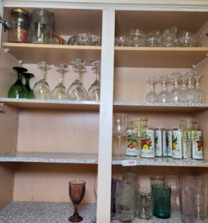 a192- Glassware in cabinets